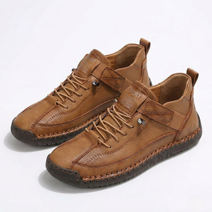 Unisex PU leather sneakers with elastic slip-on design