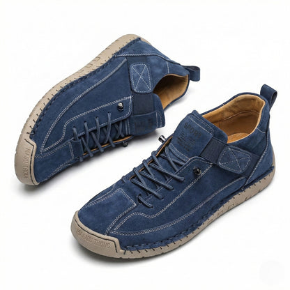 Unisex PU leather sneakers with elastic slip-on design