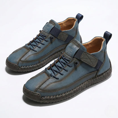 Unisex PU leather sneakers with elastic slip-on design