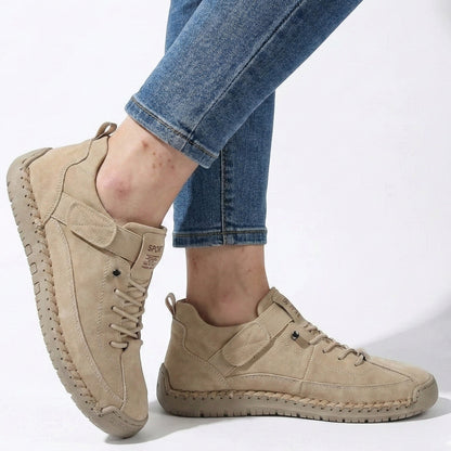 Unisex PU leather sneakers with elastic slip-on design