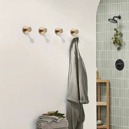 Stainless steel wall hook, self-adhesive, drill-free, reusable for bathroom and kitchen