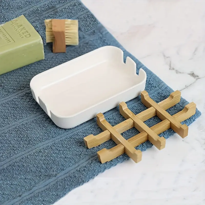 Lumenora Élite Bamboo Soap Dish – Elegant Accessory for the Bathroom
