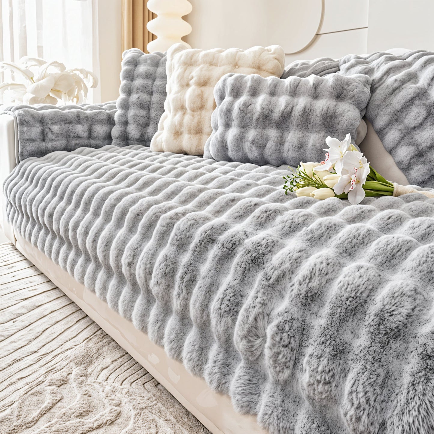 Veloura Élite Sofa Cover – Ultra Cozy Protection with Elegant Quilted Pattern