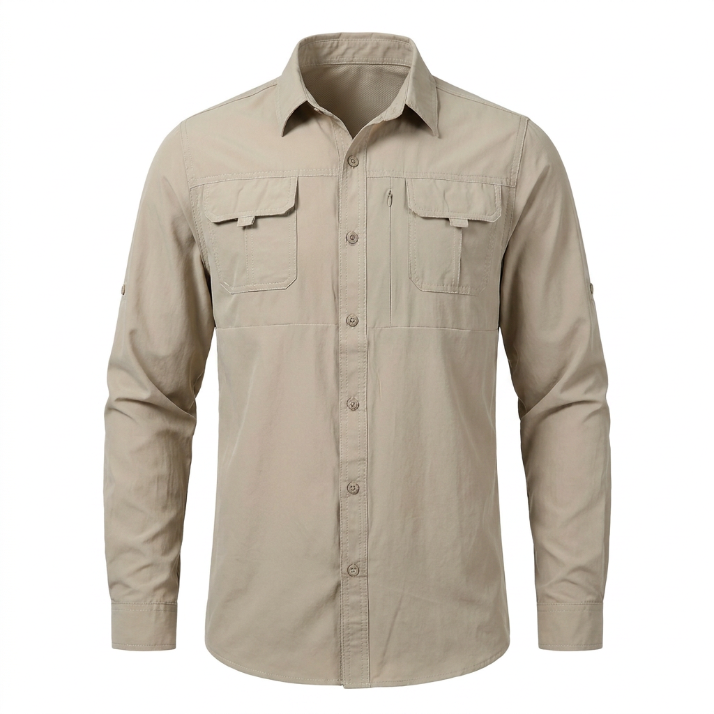Wanderhemd Hike & Haven, Farbe Light Khaki, Packshot