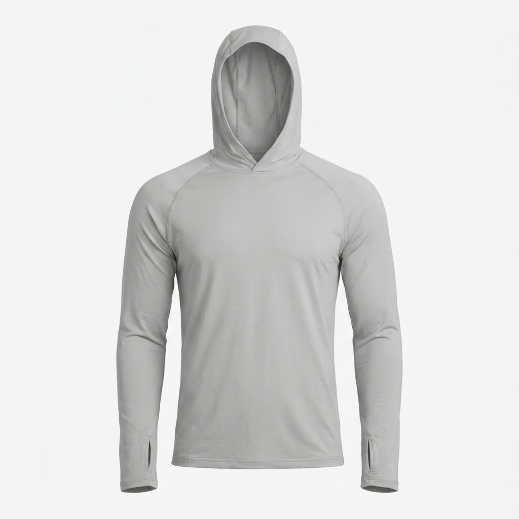 Sonnenhoodie Hike & Haven Herren, Farbe Hellgrau, Packshot