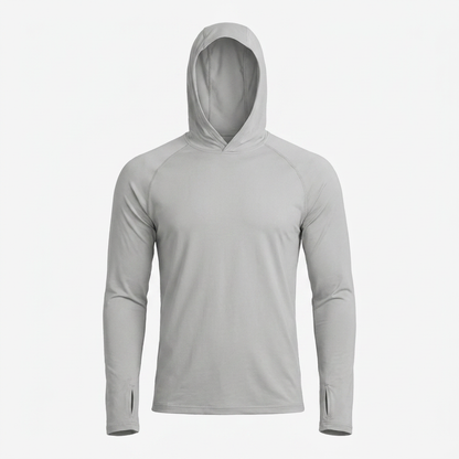 Sonnenhoodie Hike & Haven Herren, Farbe Hellgrau, Packshot