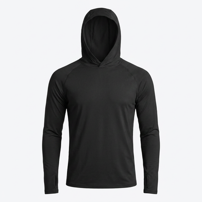 Sonnenhoodie Hike & Haven Herren, Farbe Schwarz, Packshot