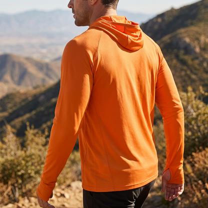 Sonnenhoodie Hike & Haven Herren, Passform beim Anstieg