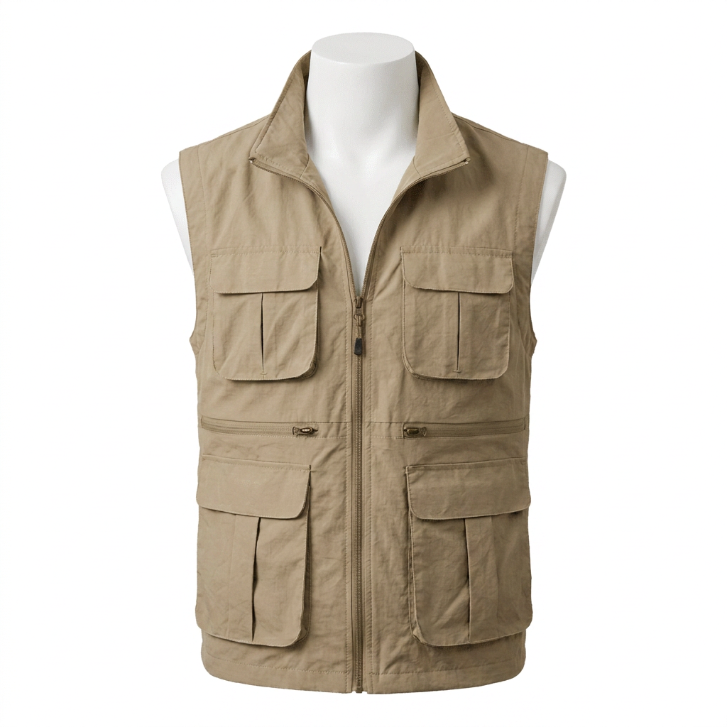 Reiseweste Hike & Haven Herren, Farbe Khaki, Packshot