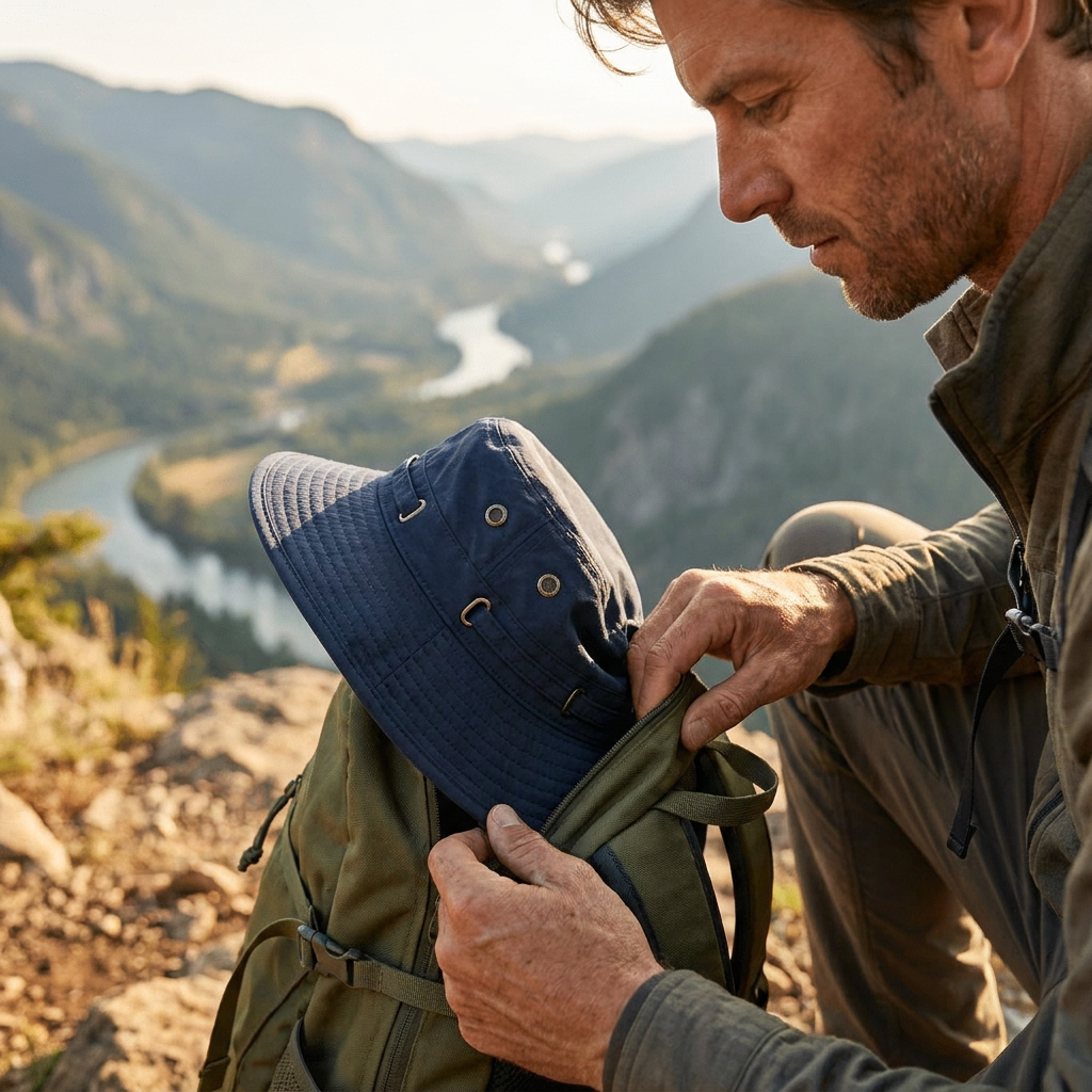 Trekkinghut Hike & Haven, Packbar im Rucksack