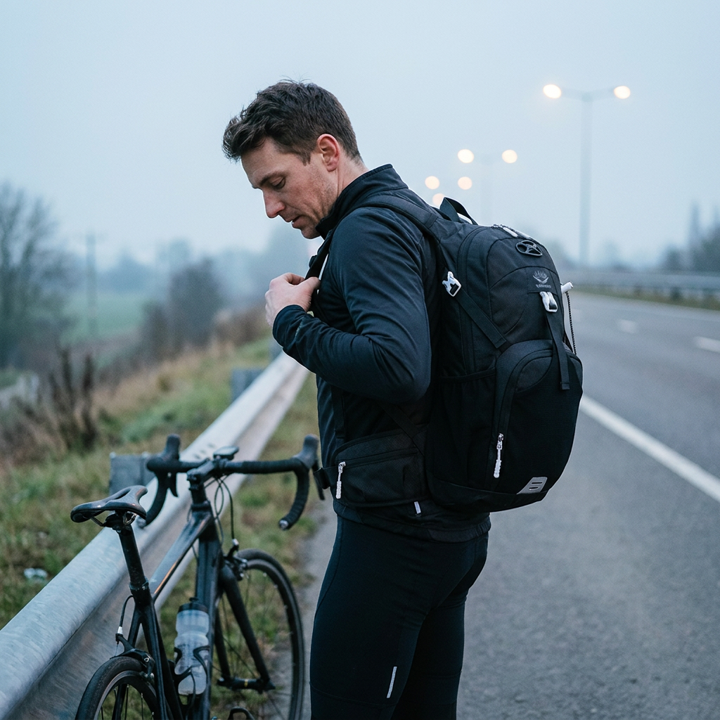 Fahrradrucksack Hike & Haven, Lifestyle am fruehen Morgen