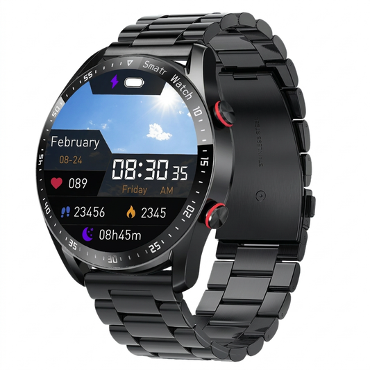 Smartwatch Hike & Haven, Farbe Schwarz Stahl, Packshot