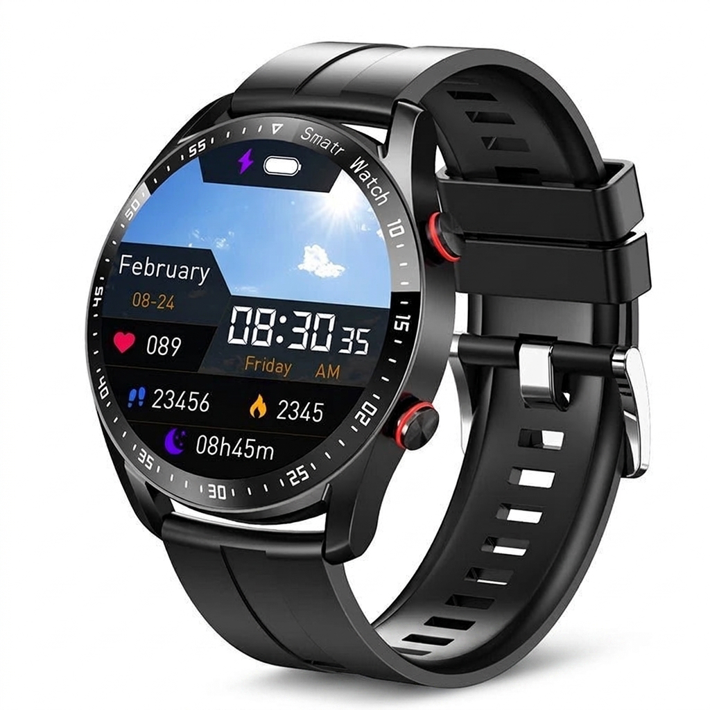 Smartwatch Hike & Haven, Farbe Schwarz Silikon, Packshot
