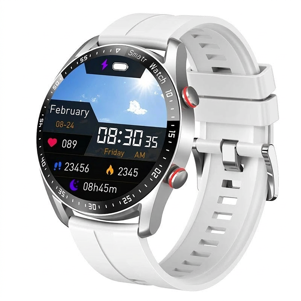 Smartwatch Hike & Haven, Farbe Silber Silikon, Packshot
