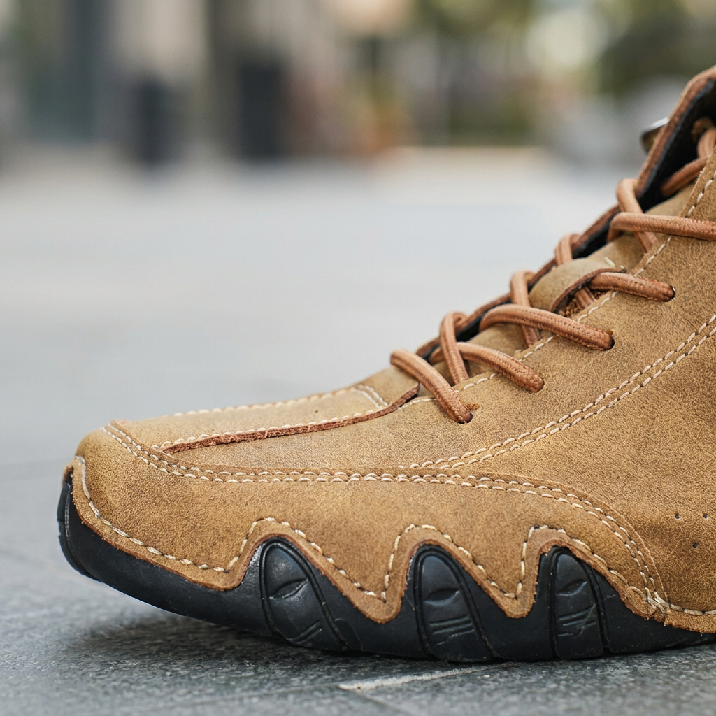 Walking-Schuhe Hike & Haven, Detailaufnahme Textil und Sohle
