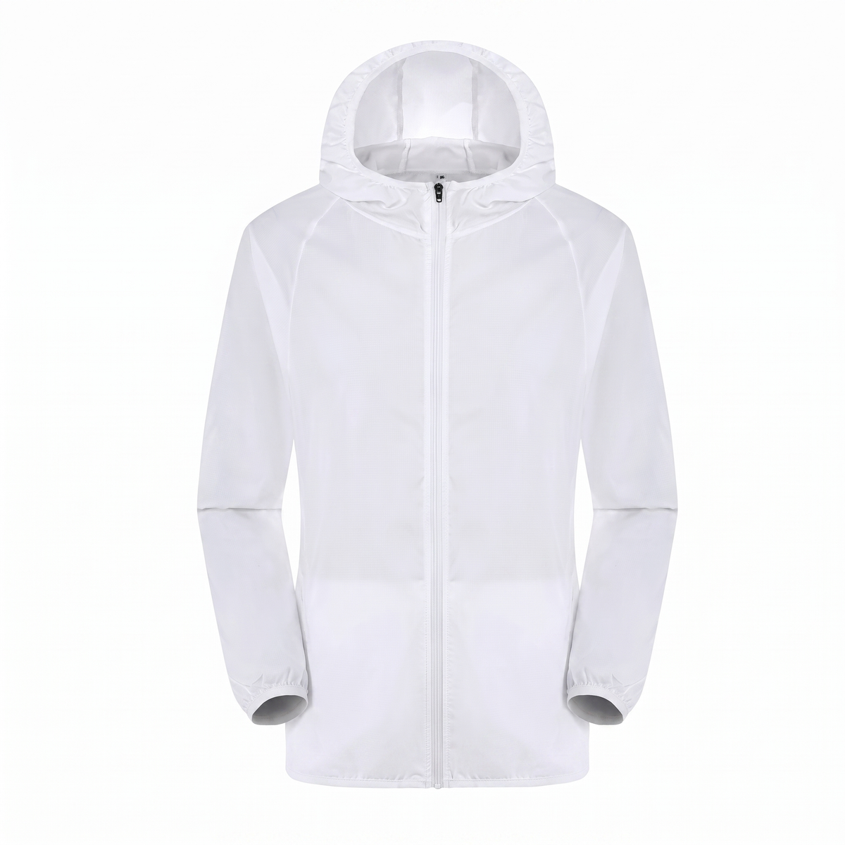 Sonnenschutzjacke Weiß, Studiofoto vor weißem Hintergrund