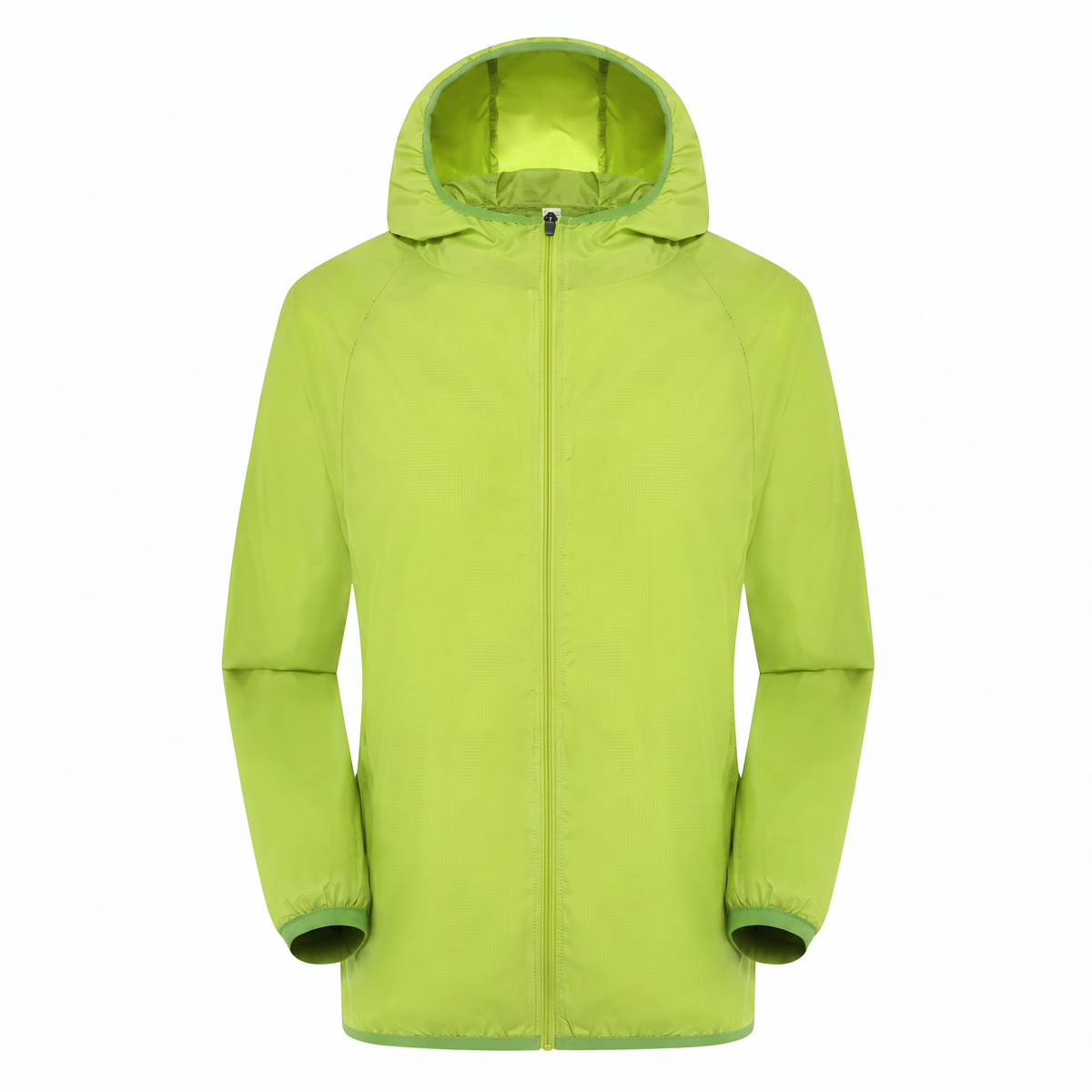 Sonnenschutzjacke Grün, Studiofoto vor weißem Hintergrund