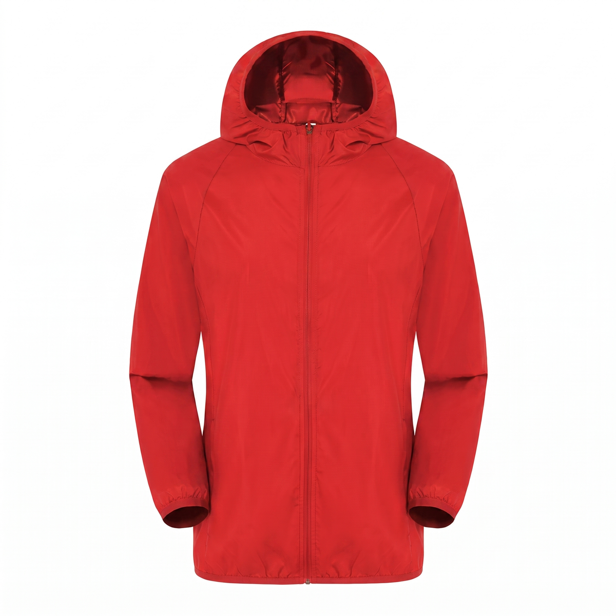 Sonnenschutzjacke Rot, Studiofoto vor weißem Hintergrund