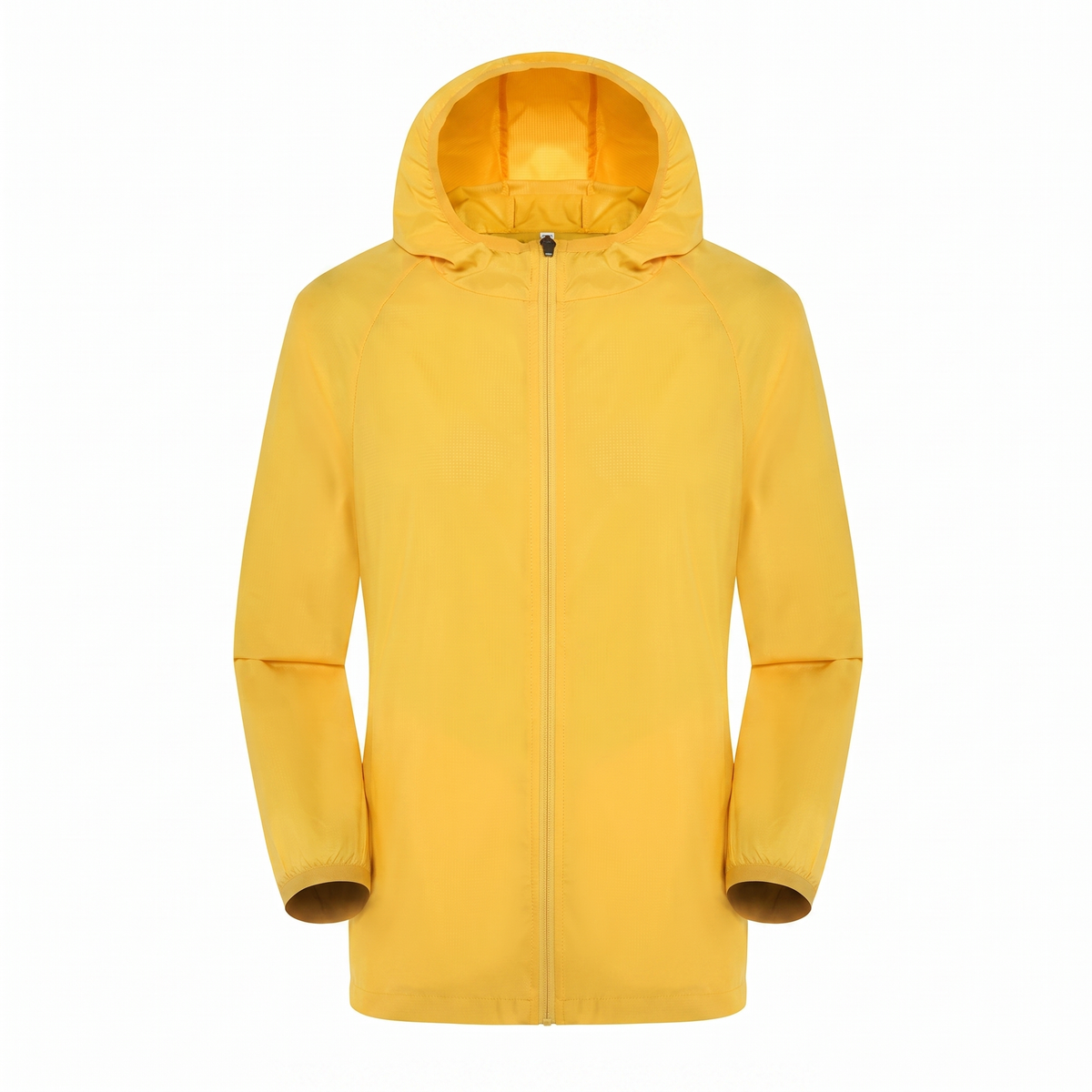 Sonnenschutzjacke Gelb, Studiofoto vor weißem Hintergrund