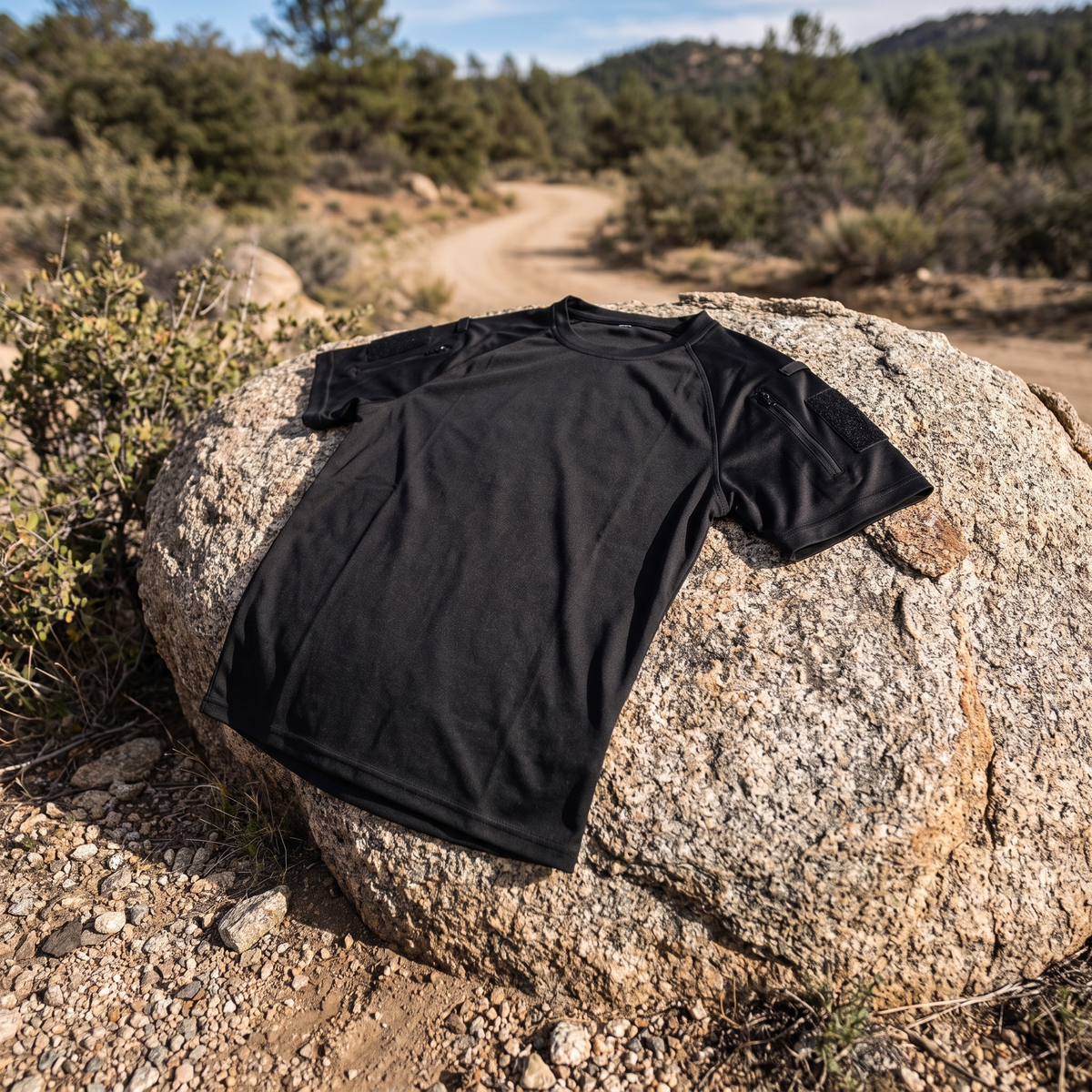 Shirt auf Felsen am Trainingsgelände