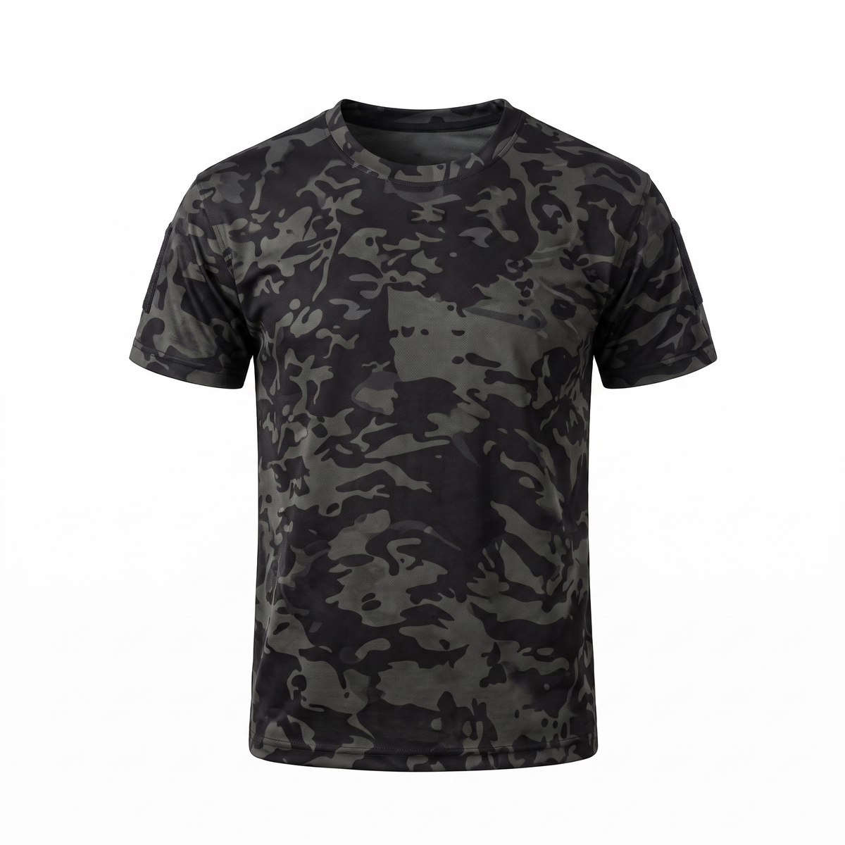 Tactical-Shirt Nachtcamouflage, Studiofoto vor weißem Hintergrund