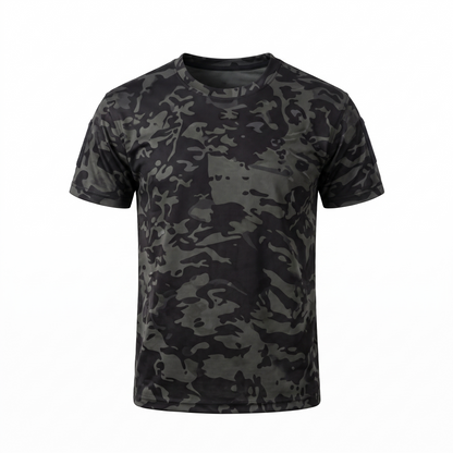 Tactical-Shirt Nachtcamouflage, Studiofoto vor weißem Hintergrund