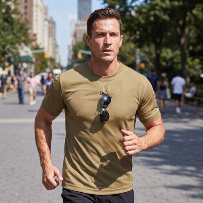 Mann beim Training im Tactical-Shirt