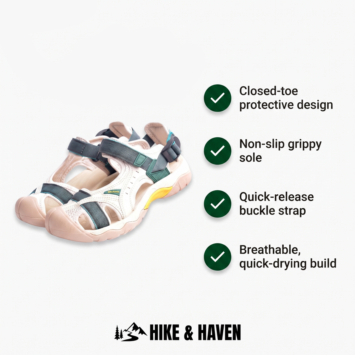 Water Sandals, Closed & Non-Slip