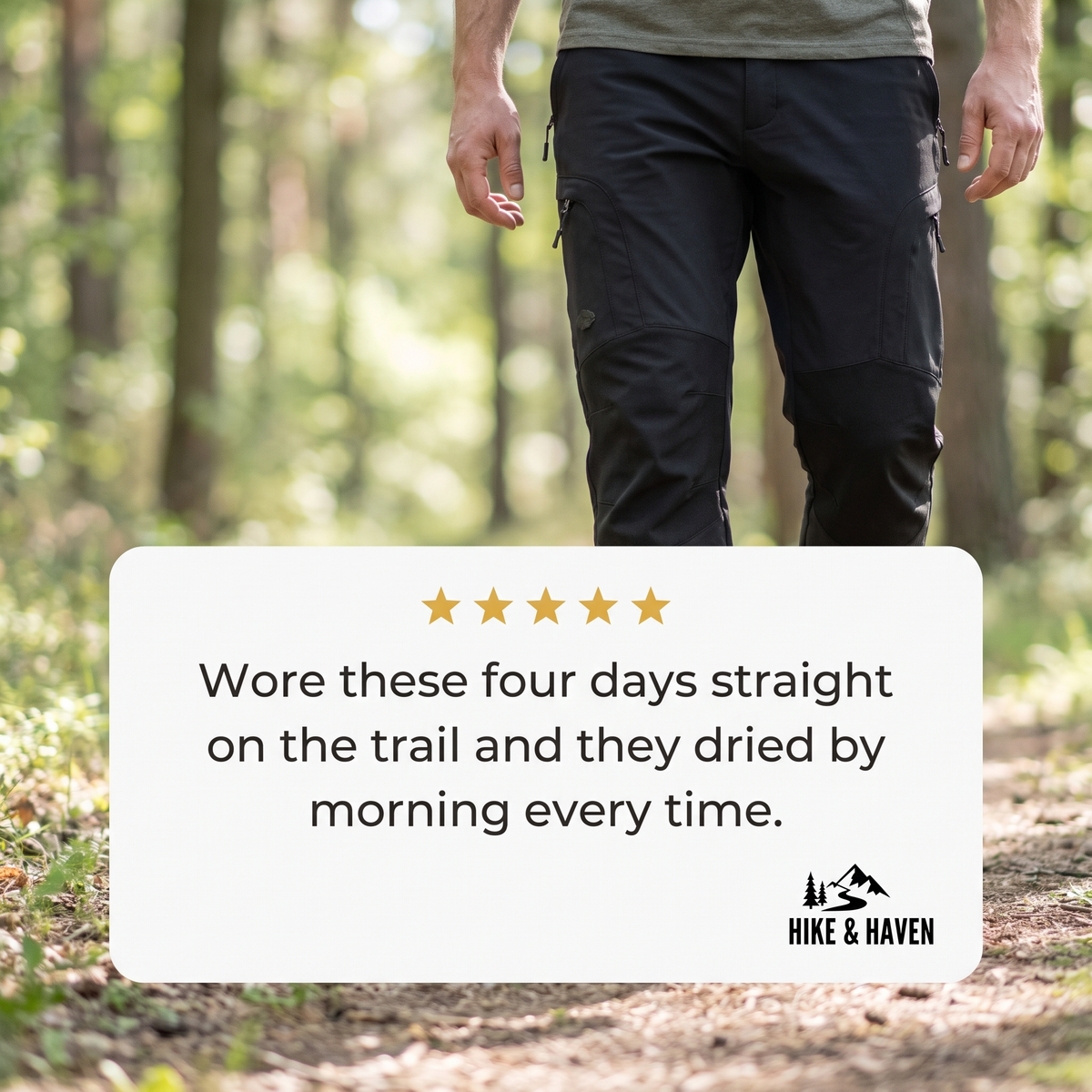 Zitatgrafik zur schnellen Trocknung der Wanderhose