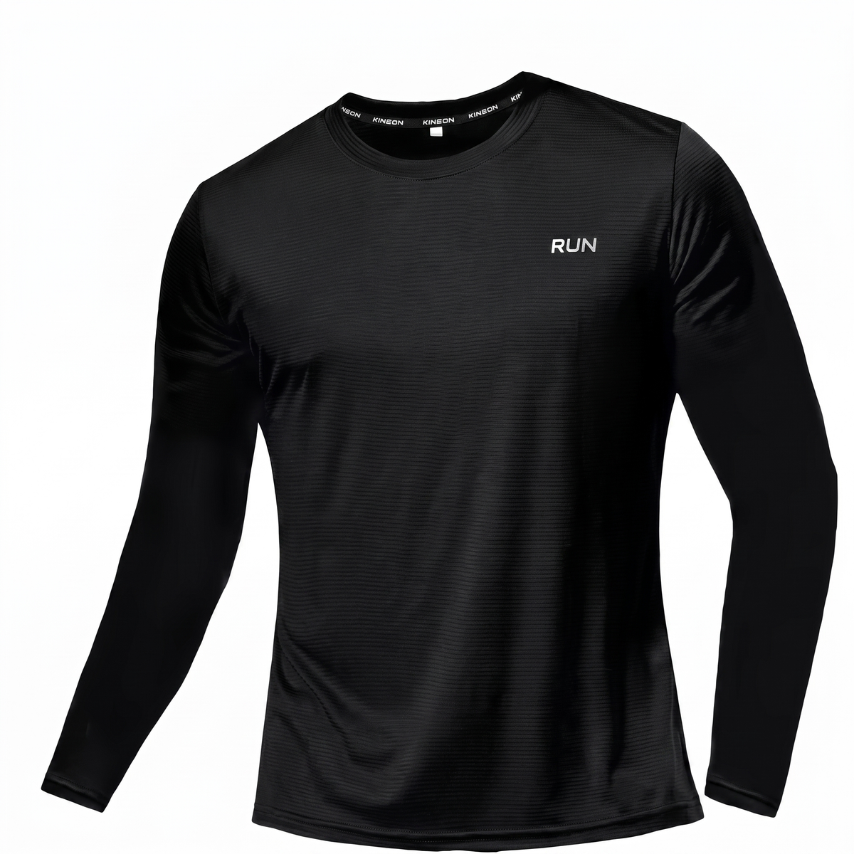Langarm Laufshirt Herren, Schwarz