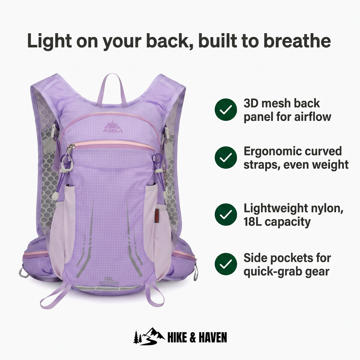 Hike & Haven Wanderrucksack Vorteile Uebersicht