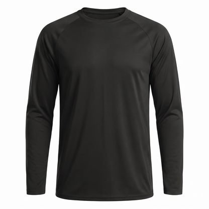 Langarm-Laufshirt Herren, Schwarz
