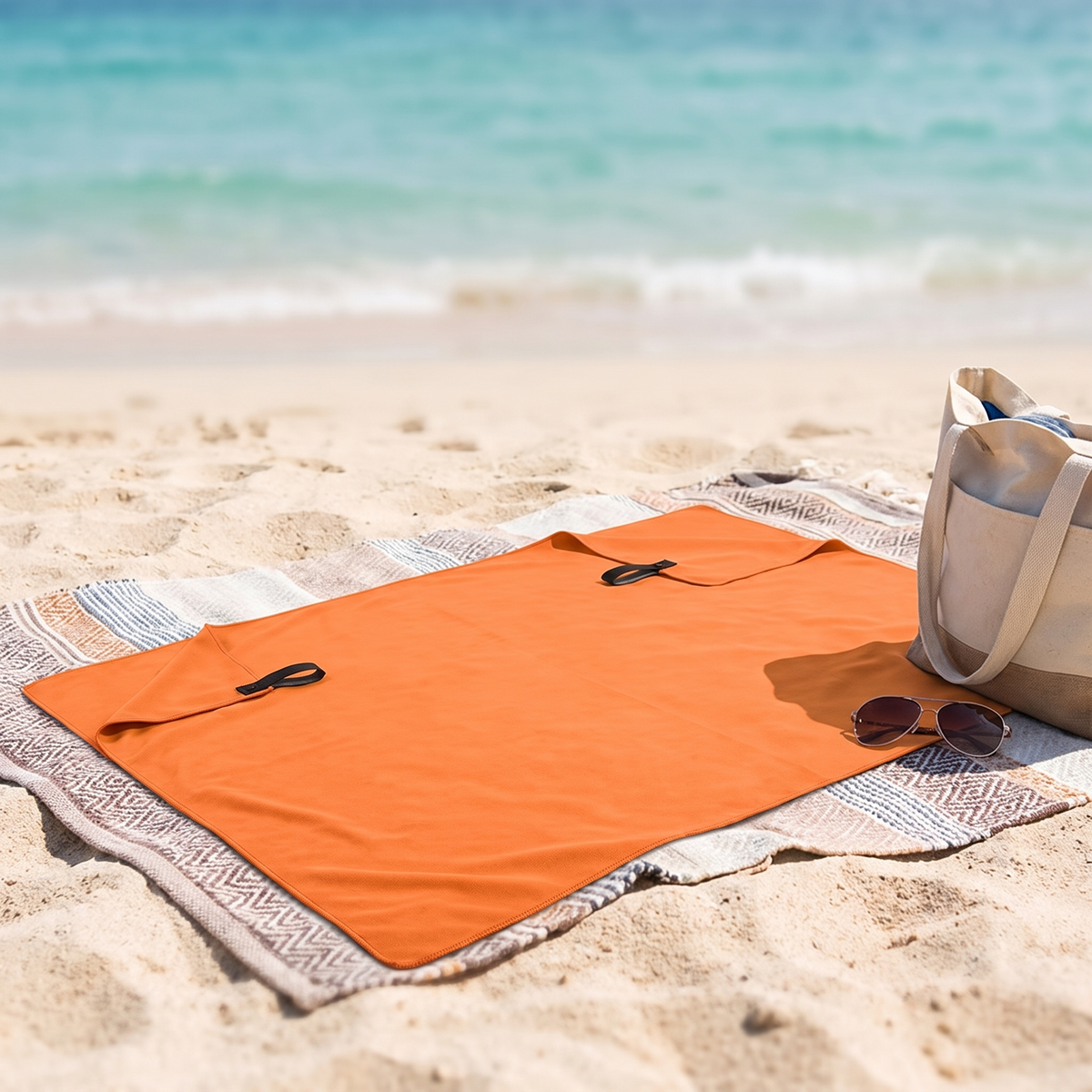 Hike & Haven Strandtuch Groessenvergleich Strand