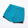 2-in-1 Laufshorts Damen, Tuerkisblau
