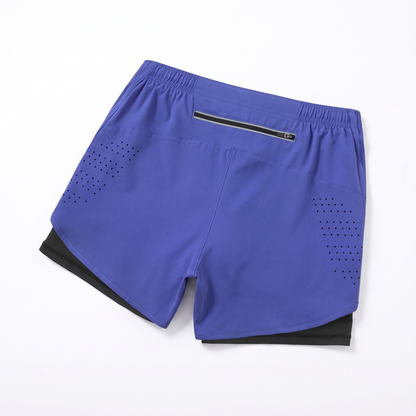 2-in-1 Laufshorts Damen, Violettblau