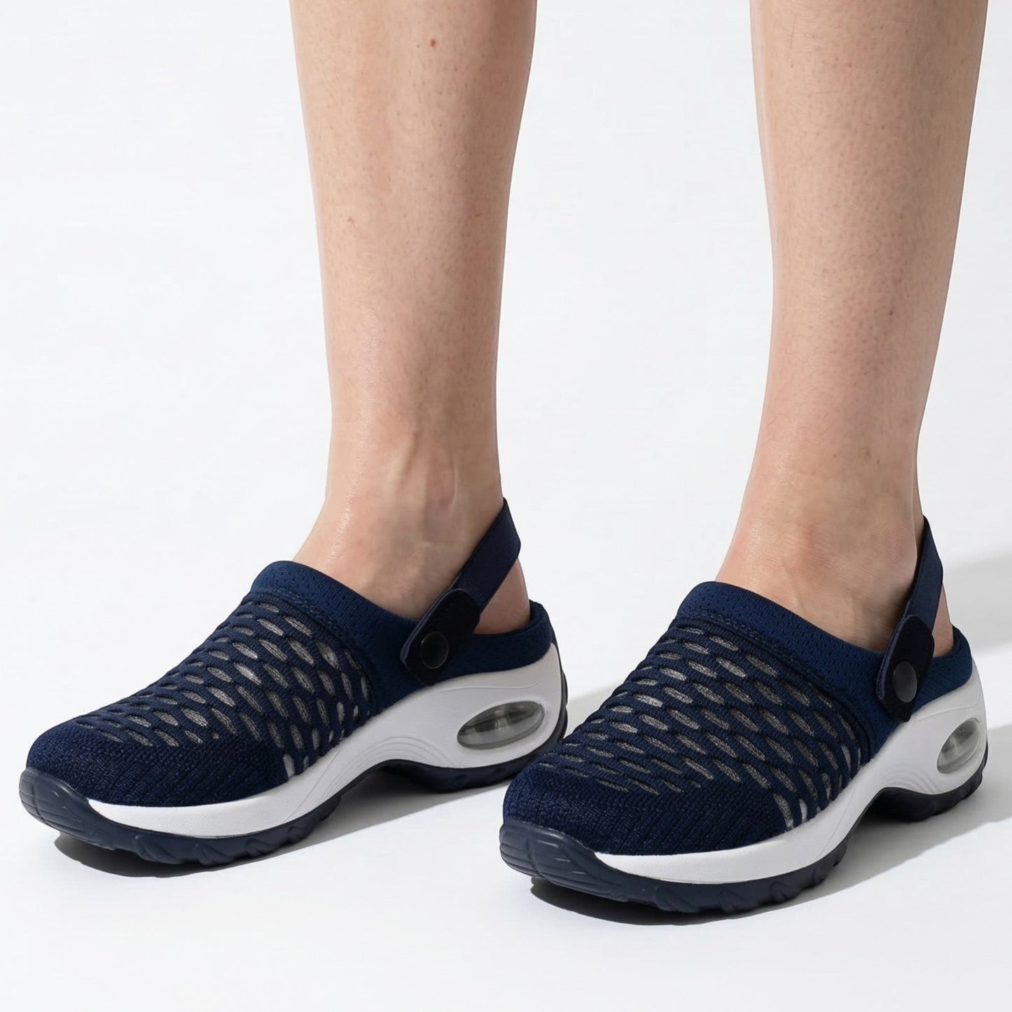 Women's walking shoes with breathable mesh and cushioned sole