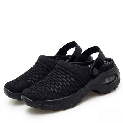 Women's walking shoes with breathable mesh and cushioned sole