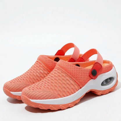 Women's walking shoes with breathable mesh and cushioned sole