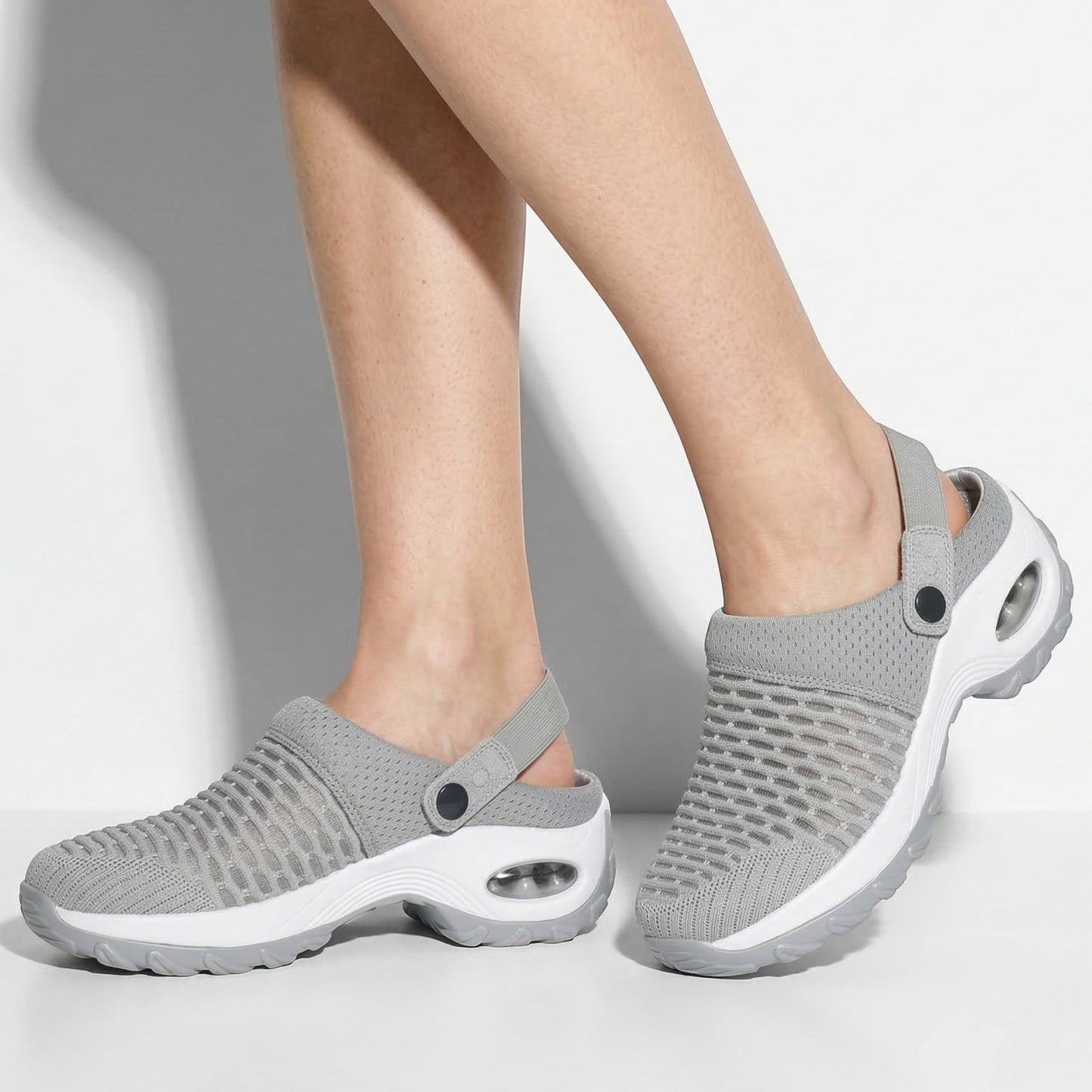 Women's walking shoes with breathable mesh and cushioned sole
