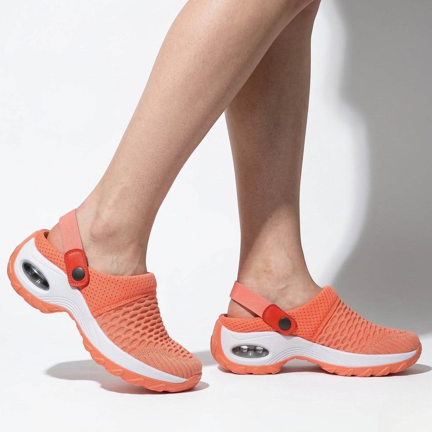 Women's walking shoes with breathable mesh and cushioned sole