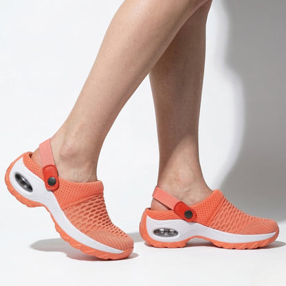 Women's walking shoes with breathable mesh and cushioned sole