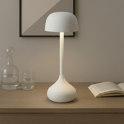 Mushroom-Shaped Desk Lamp Cordless Dimmable with Touch Control and Three Light Colors Battery