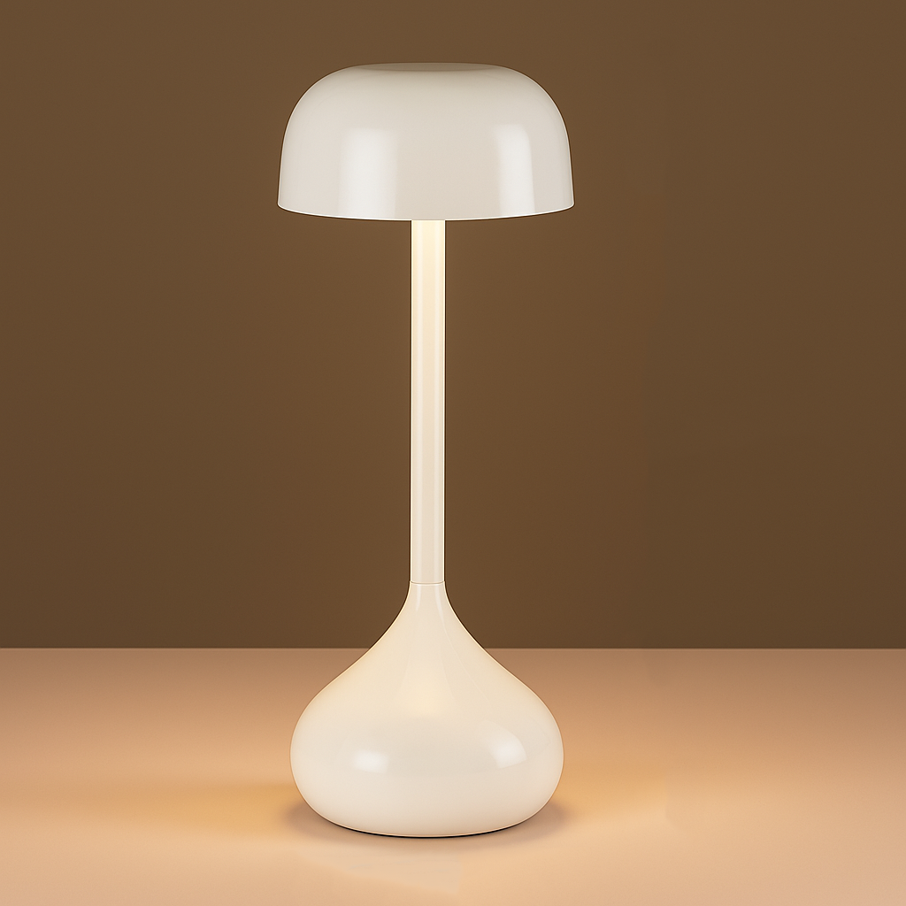 Mushroom-Shaped Desk Lamp Cordless Dimmable with Touch Control and Three Light Colors Battery