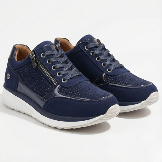 Women's sneakers, flat, low cut, wide fit