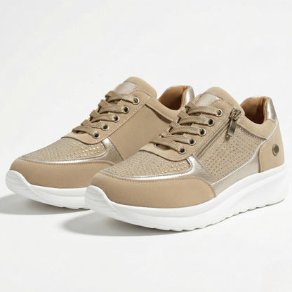 Women's sneakers, flat, low cut, wide fit