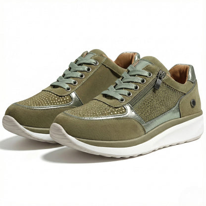 Women's sneakers, flat, low cut, wide fit