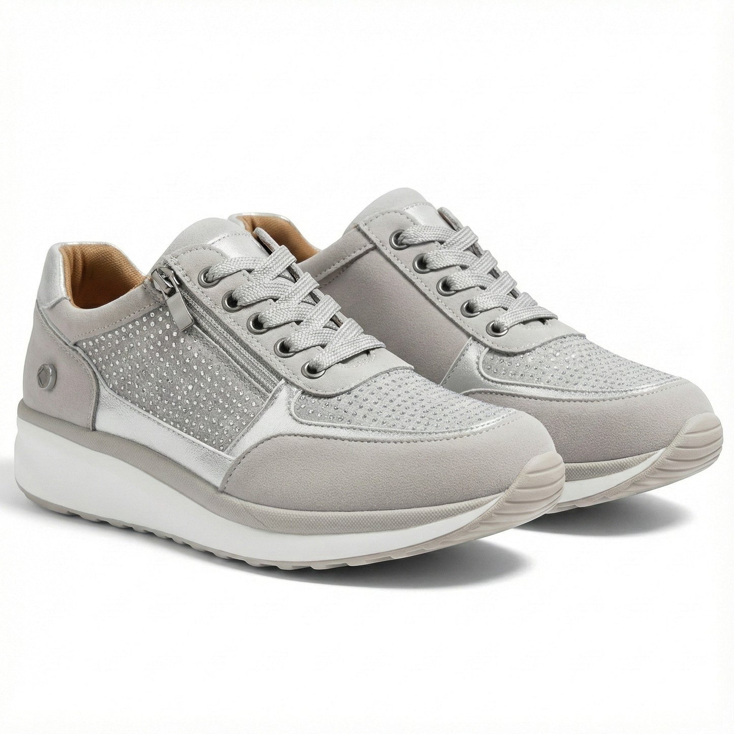 Women's sneakers, flat, low cut, wide fit