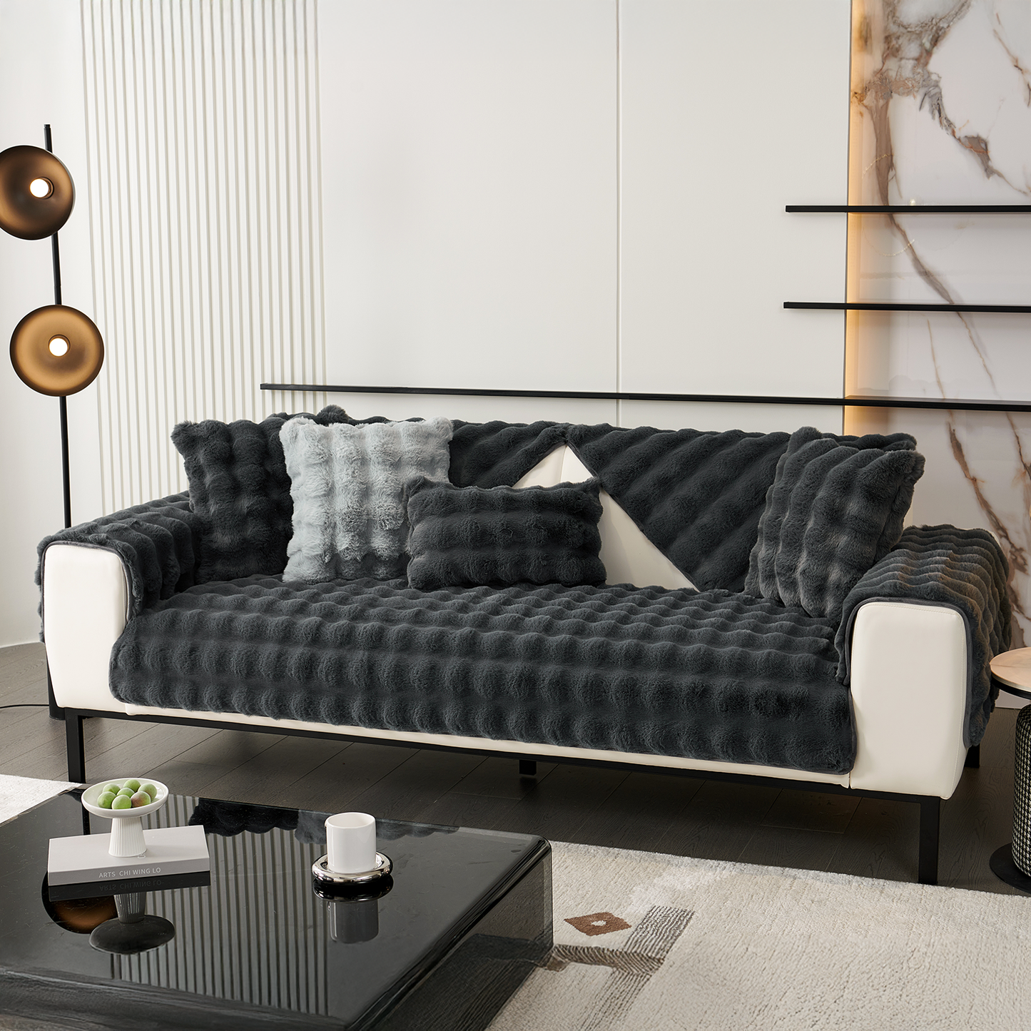 Veloura Élite Sofa Cover – Ultra Cozy Protection with Elegant Quilted Pattern