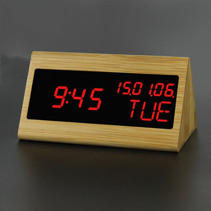 Darian Digital Alarm Clock – Natural Wood Look for Stylish Timekeeping