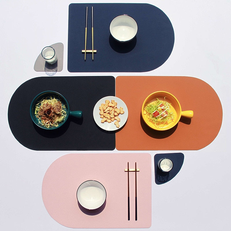 Lumivida Place Mat & Coaster – Elegant Faux Leather Accessories